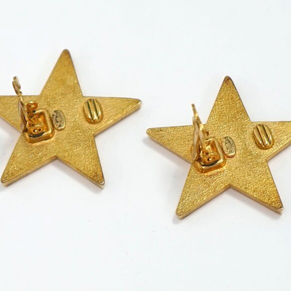 CHANEL CC Logos Black Star Clip-On Earrings Gold Tone 01P Auth w/Box c1150 - Picture 10 of 16